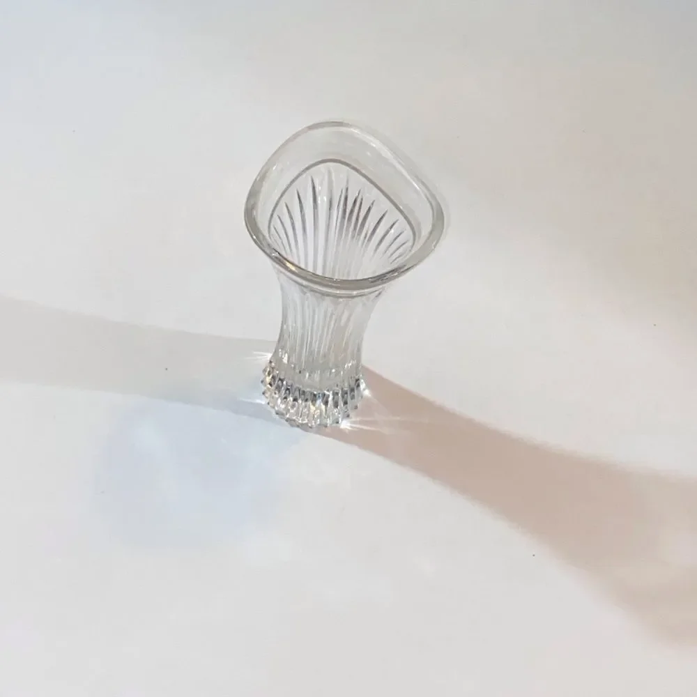 Vintage Elegant Clear Glass Flower Vase